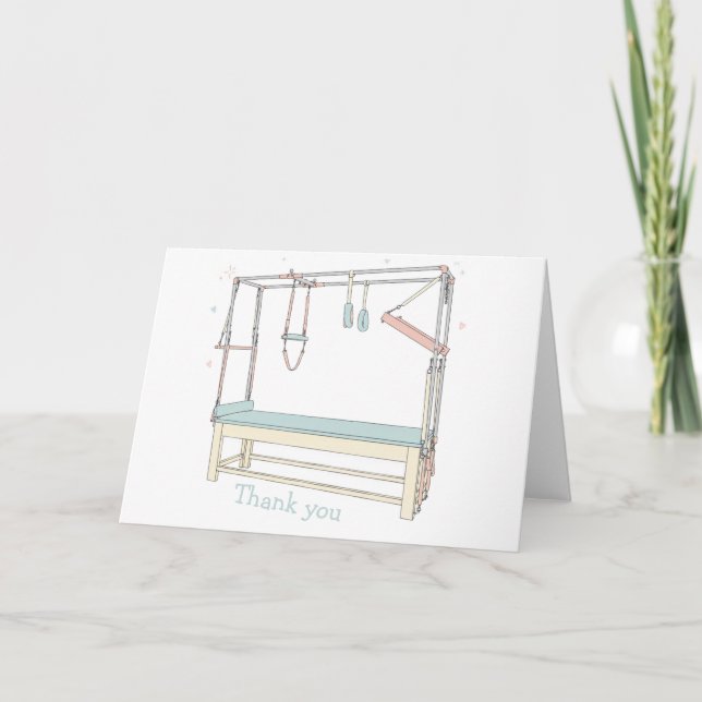 Cartão Pilates Tower Cadillac Thank you (Frente)