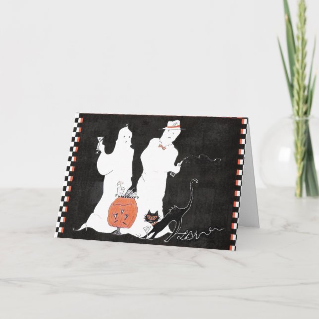 Cartão Pilatos de Dia das Bruxas de Martinis Ghost (Frente)