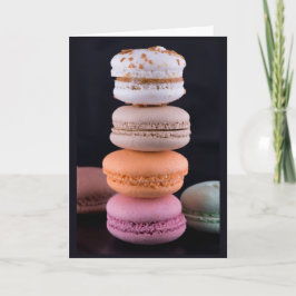 Cartão Pilha colorida de Macarons Franceses