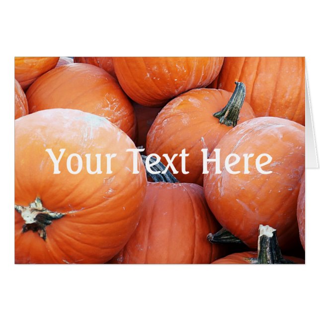 Cartão Pilha de Abóbora Queda (Frente Horizontal)