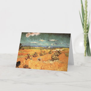 Cartão Pilha de Trigo com Ceifador por Vincent van Gogh
