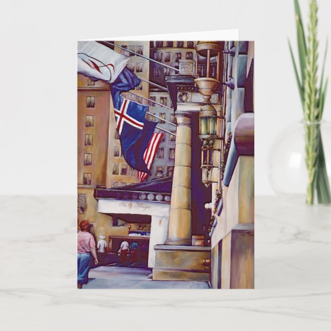 Cartão Pillars of Plaza Hotel Greeting Card (Frente)