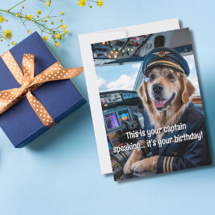 Cartão Piloto de Cão & Foto de Avião Piada de Avião Anive