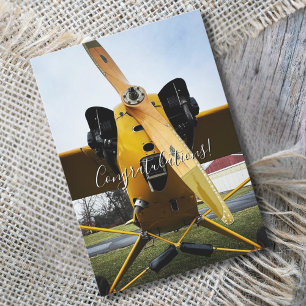 Cartão Piloto Estudante Primeiro Vôo Solo Avião Congrats