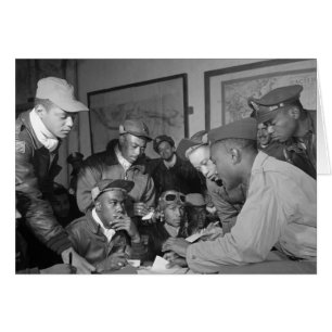Cartão Pilotos do grupo de combate Tuskegee Airmen 332nd