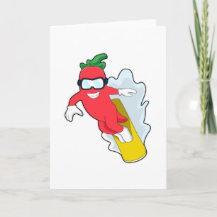 Cartão Pimenta em Snowboard com Snowboard