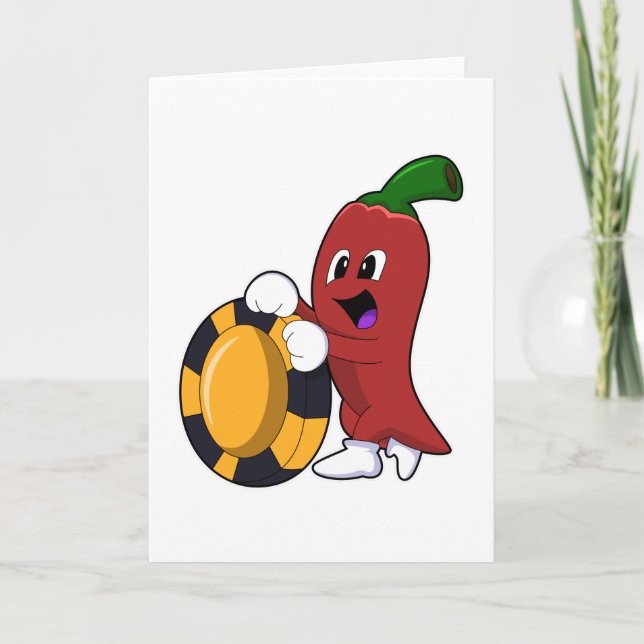 Cartão Pimenta no Poker com batatas fritas (Frente)