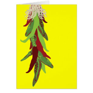 Cartão pimentões-chile verdes