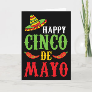 Cartão Pimentões Cute Feliz Cinco De Mayo Sombrero Maio 5
