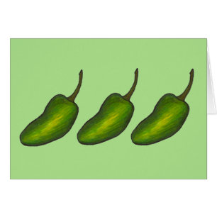 Cartão Pimentos Quentes-Picantes Verdes Jalapeno