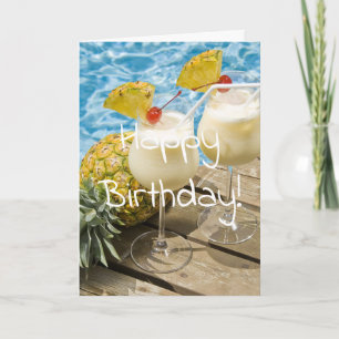 Cartão piña colada abacaxi aniversário