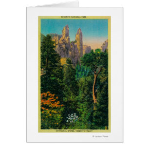Cartão Pináculos da catedral e vale de Yosemite