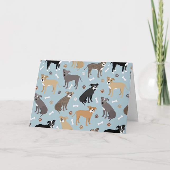 Cartão Pinças e ossos de Pitbull (Frente)