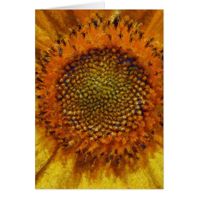 Cartão Pincéis de girassol e sementes negros (Frente)