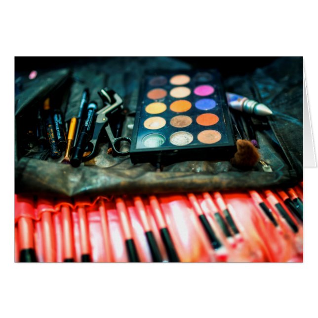 Cartão Pincéis de maquilhagem (Frente Horizontal)