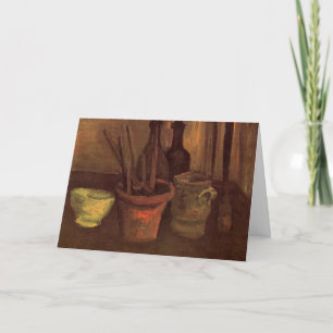 Cartão Pincéis de Natureza-Morta em Vaso por Vincent van