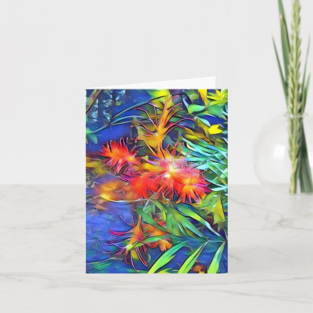 Cartão Pincel Nativo de Arte Flor (Frente)