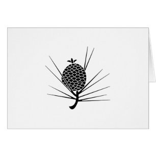 Cartão Pine cone com agulhas