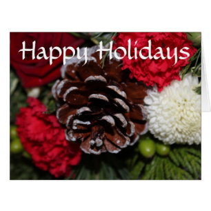 Cartão Pine Cone com Greenery