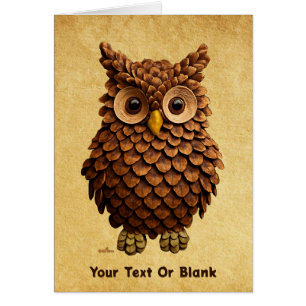Cartão Pine Cone Owl