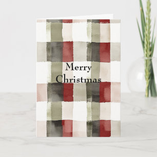 Cartão Pine Green Ivory Red Strips Natal