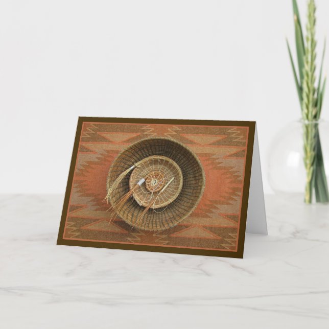 Cartão Pine-Needle Basketry Greeting Card (Frente)