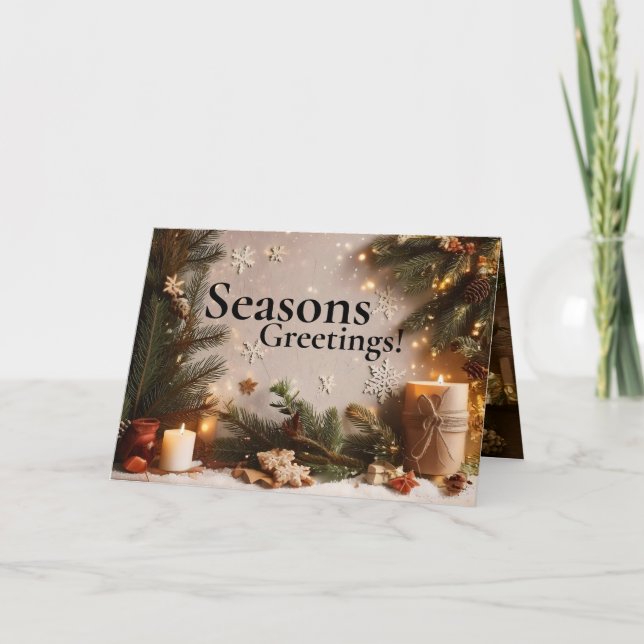 Cartão Pine Tree 5 Image Holiday Card (Frente)