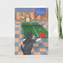 Cartão Ping Pong Cats Birthday Bud & Tony Notecard