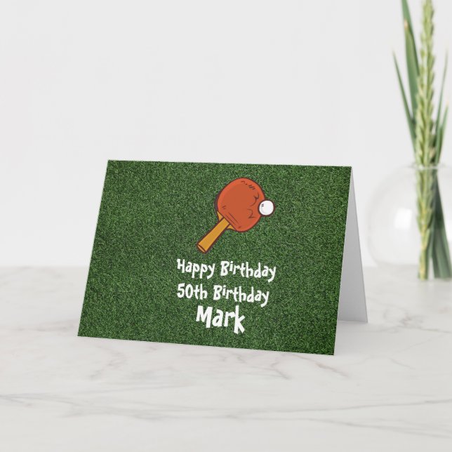 Cartão Ping pong Mesa Tênis Aniversário (Frente)