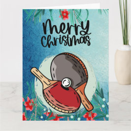 Cartão Ping Pong Paddle Saudação de Natal