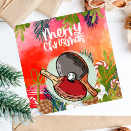 Cartão Ping Pong Paddle Saudação de Natal