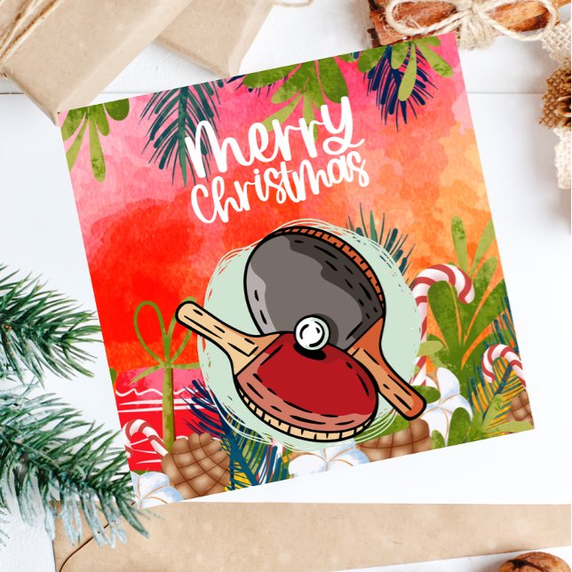Cartão Ping Pong Paddle Saudação de Natal (Criador carregado)