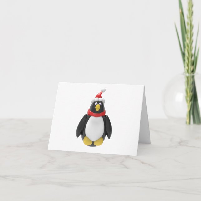 Cartão Pinguim Alegre e Divertido (Frente)