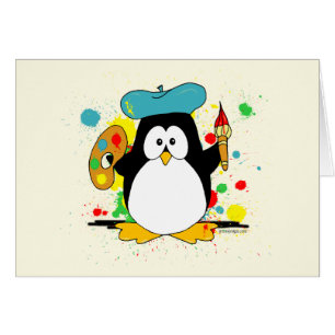 Cartão Pinguim artístico