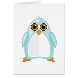 Cartão Pinguim Azul