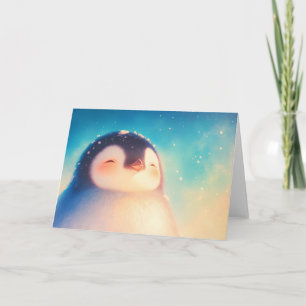 Cartão Pinguim Bebê Mundo de Inverno