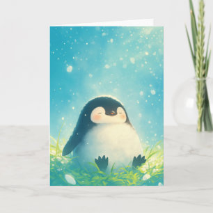 Cartão Pinguim Bebê Relaxando