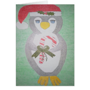 Cartão Pinguim bonito do Natal