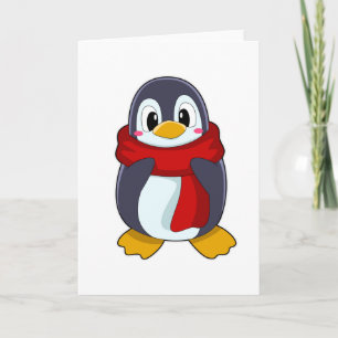 Cartão Pinguim com Cachecol