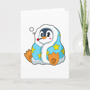 Cartão Pinguim com termômetro clínico