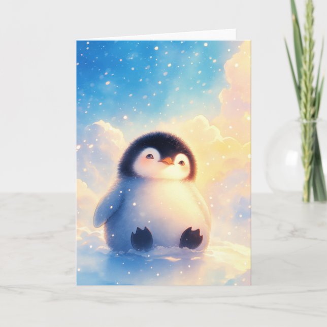 Cartão Pinguim Começos Gelados (Frente)