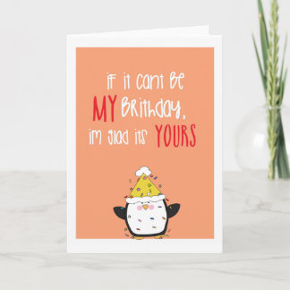 Cartão Pinguim de bom humor Feliz aniversário