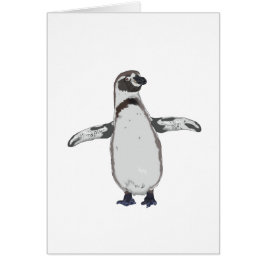 Cartão Pinguim de desenho animado