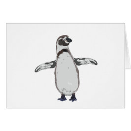 Cartão Pinguim de desenho animado