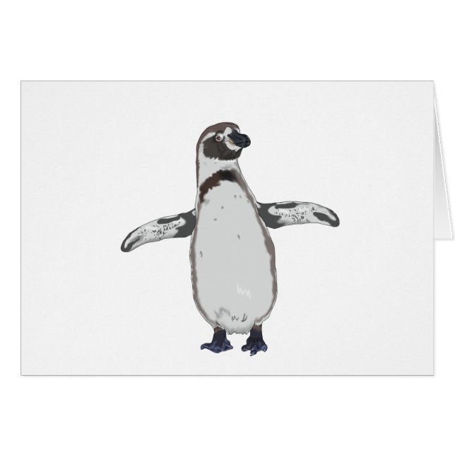 Cartão Pinguim de desenho animado (Frente Horizontal)
