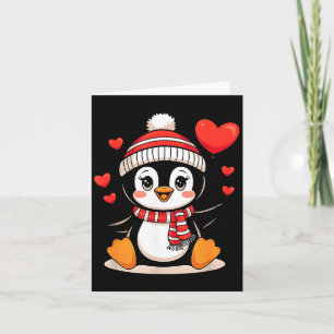 Cartão Pinguim de Dia dos Namorados Balão Coração Fofo 