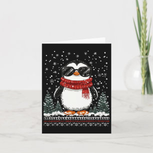 Cartão Pinguim De Natal Engraçado Com Sungles Ugly Christ