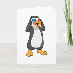 Cartão Pinguim de Óculos