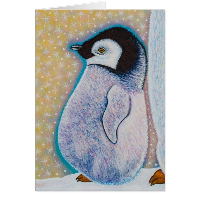 Cartão Pinguim do bebê (Frente)