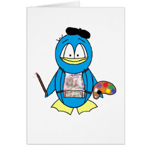 Cartão Pinguim do pintor